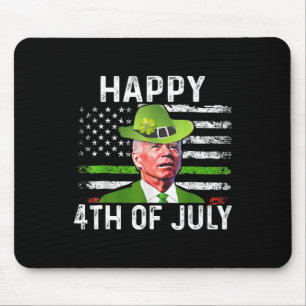 Tapis De Souris Drôle Joe Biden Jour de la Saint Patrick Happy 4 j