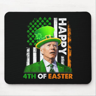Tapis De Souris Drôle Joe Biden Jour de la Saint Patrick Happy 4 j