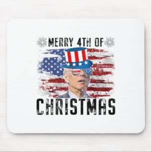 Tapis De Souris Drôle Joe Biden Joyeux 4 de Noël 4 juillet