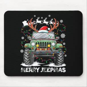 Tapis De Souris Drôle Joyeux Jeepmas Lumineux Renne Noël Ugly Chri