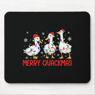 Tapis De Souris Drôle Joyeux Quackmas Canard Santa Chapeau Noël Po
