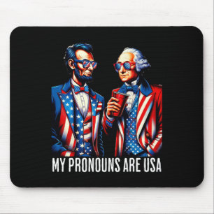 Tapis De Souris Drôle Lincoln Washington 4 juillet Fête patriotiqu