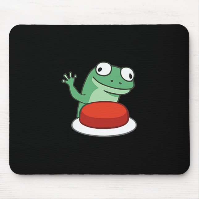 Tapis De Souris Drôle Lizard Button Mème T-shirt.png (Devant)