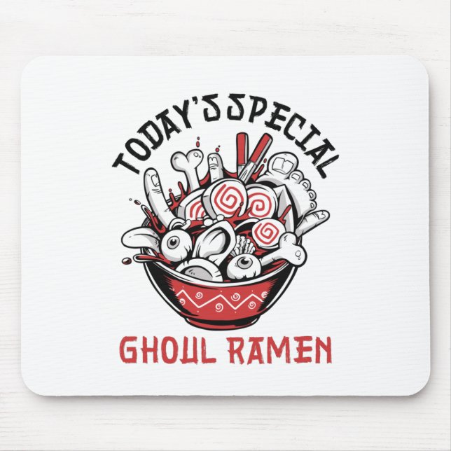 Tapis De Souris Drôle Menu Halloween Ghoul Ramen (Devant)