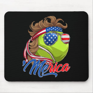 Tapis De Souris Drôle Merica Tennis Ll Et Drapeau Usa Lunettes 4 J