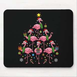 Tapis De Souris Drôle Nk Flamant Rose Sapin de Noël Chapeaux de Pè