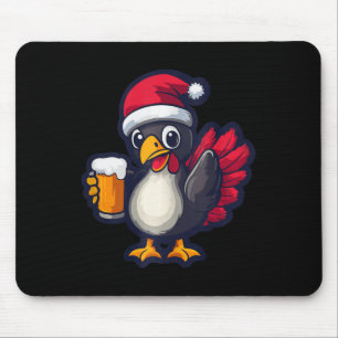 Tapis De Souris Drôle Noël Turquie animal avec bande dessinée de b