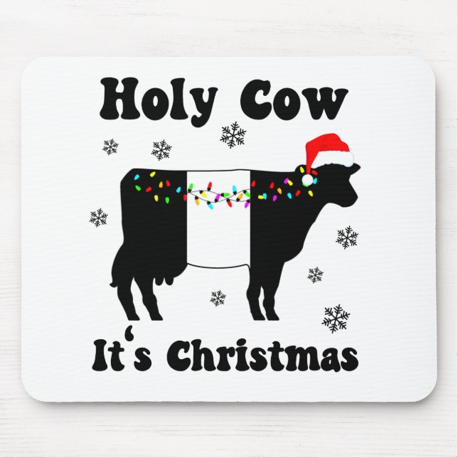 Tapis De Souris Drôle Noël Vache Beltie Galloway Beltie Cadeau (Devant)