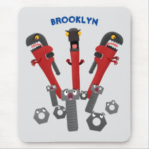 Tapis De Souris Drôle outil monstre de clé humour dessin animé