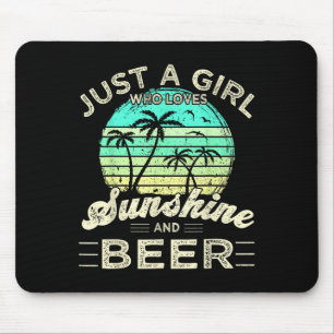 Tapis De Souris Drôle Palmier D'Été Juste Une Fille Qui Aime Le So