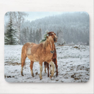 Tapis De Souris Drôle Palomino & Red Dun Ranch Horaires en Neige