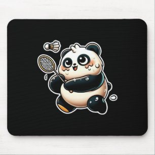 Tapis De Souris Drôle Panda Jouer Dminton Mignonne Exercice Sporti