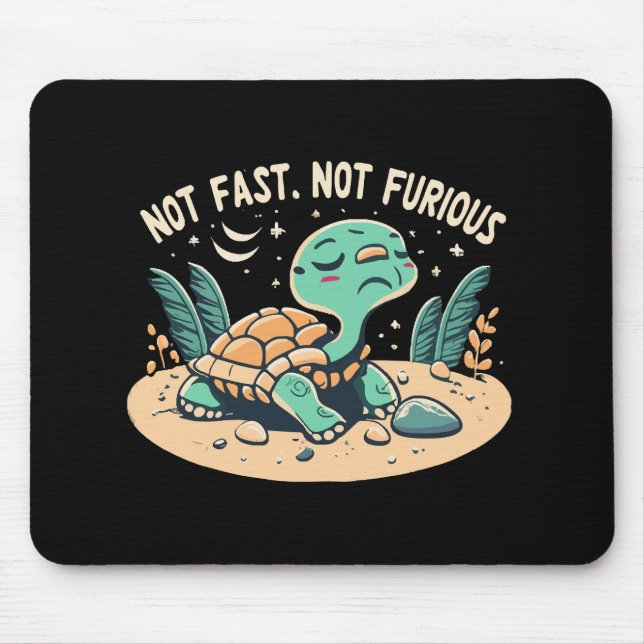 Tapis De Souris Drôle Pas Vite Pas Furieux (Devant)