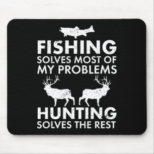 Tapis De Souris Drôle Pêche Et Chasse Cadeau Noël Humour Hun