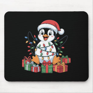 Tapis De Souris Drôle Pingouin Santa Hat Animaux Amateurs Laid Chr