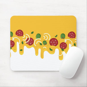 Tapis De Souris Drôle Pizza au Fromage Rétro Coulant Keto Party