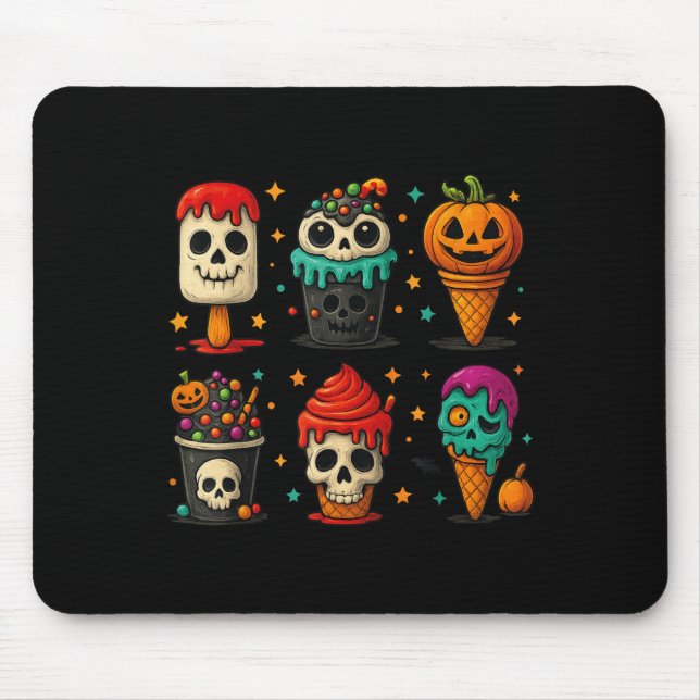 Tapis De Souris Drôle Psicle Été Horreur Halloween crème glacée Su (Devant)