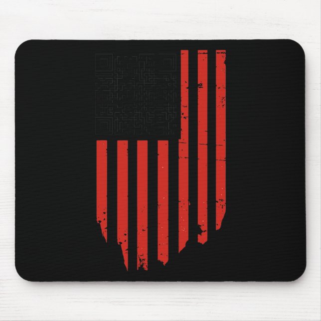 Tapis De Souris Drôle Qr Trump Danser Code Danse Rouge Et Blanc (Devant)