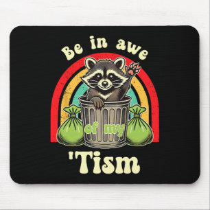 Tapis De Souris Drôle Raccoon Sensibilisation sur l'autisme Soyez