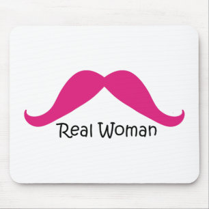 Tapis De Souris Drôle rose et noir vraies femmes Mustache