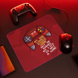 Tapis De Souris Drôle Rouge Joystick Fête des pères Salutation