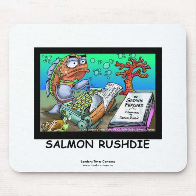 Tapis de souris drôle Salman Rushdie poisson (Devant)