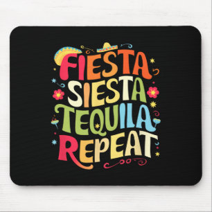 Tapis De Souris Drôle Sayes Fiesta Siesta Répéter Cinco De Mayo