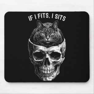 Tapis De Souris Drôle Si Ça Rentre Assis Crâne De Chat Noir Mème M