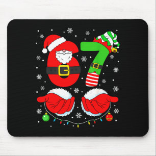 Tapis De Souris Drôle Six Sept 67 Mème 6 7 Elf Santa Noël Pa
