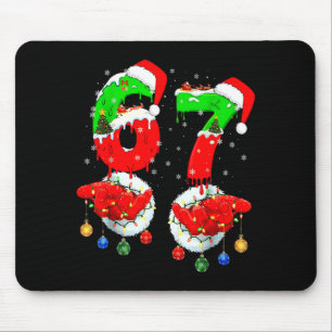 Tapis De Souris Drôle Six Sept 67 Mème 6 7 Noël Santa Main B