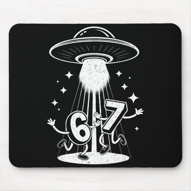 Tapis De Souris Drôle Six Sept 67 Mème Mème Internet Ufo Gen Alph (Devant)