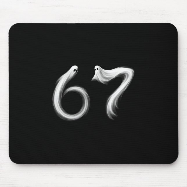 Tapis De Souris Drôle Six Sept 6 7 Mème 67 Design Fantôme Hallowee (Devant)