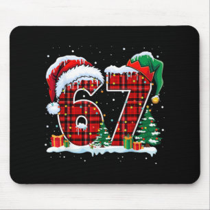 Tapis De Souris Drôle Six Sept 6 7 Mème 67 Noël Carreaux Rouges Xm