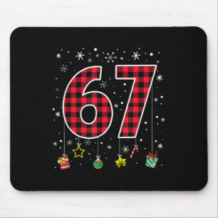 Tapis De Souris Drôle Six Sept 6 7 Mème 67 Noël Carreaux Rouges Xm