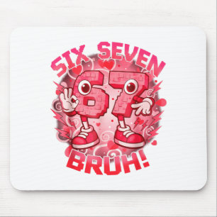 Tapis De Souris Drôle Six Sept Bruh 67 Brainrot Meme Saint-Valenti