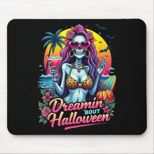 Tapis De Souris Drôle Skeleton Dreamin Bout Halloween Summerween V