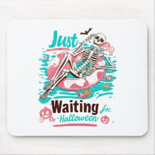 Tapis De Souris Drôle Skeleton Été En Attente D'Halloween S