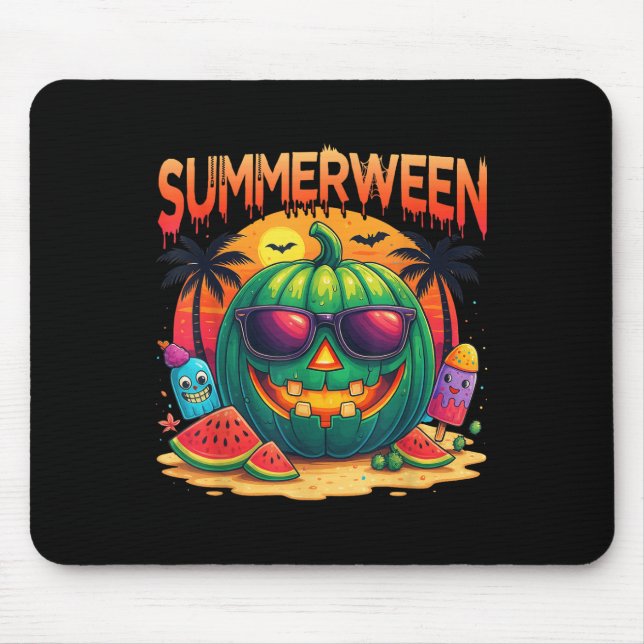 Tapis De Souris Drôle Skeleton Été Eté Watermelon Jack-o (Devant)