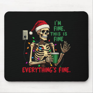 Tapis De Souris Drôle Skeleton Lumières de Noël Je suis parfait pa
