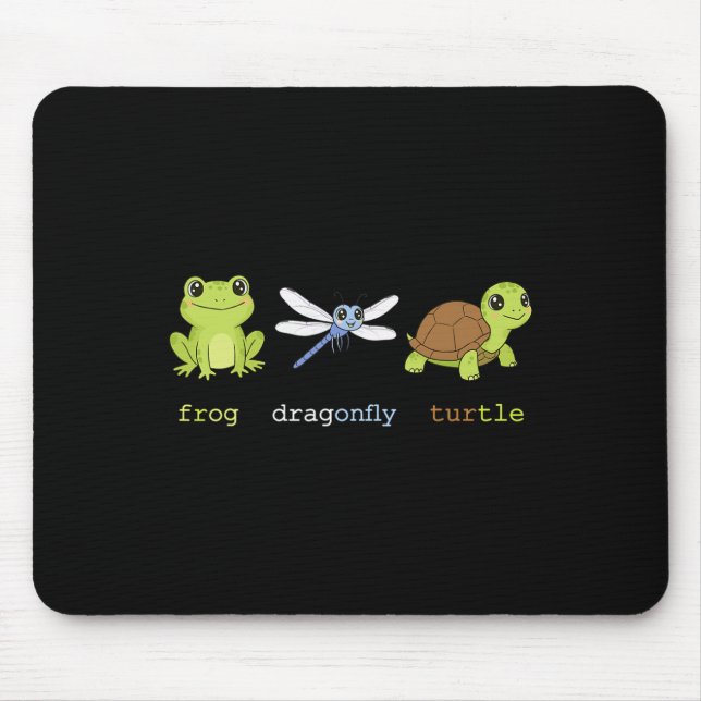 Tapis De Souris Drôle subtil Résistance de la tortue des libellule (Devant)