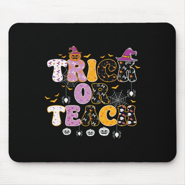 Tapis De Souris Drôle Trick Ou Enseignant Halloween (Devant)