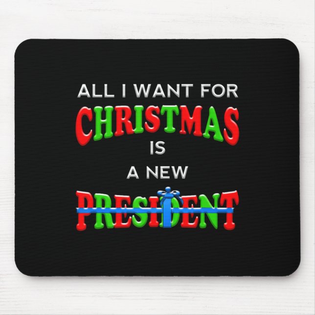 Tapis De Souris Drôle Trump Christmas Anti Biden Voter Hommes Femm (Devant)