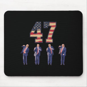 Tapis De Souris Drôle Trump Danser l'Amérique 47 Trump Danser Homm