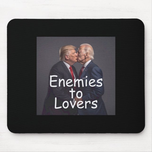 Tapis De Souris Drôle Trump Et Biden S'Embrasser (Devant)