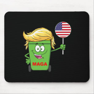 Tapis De Souris Drôle Trump Mega Cartoon Poubelle Drapeau Américai