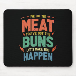 Tapis De Souris Drôle Viande Et Buns Cadeau Barbecue Pour Les Amat