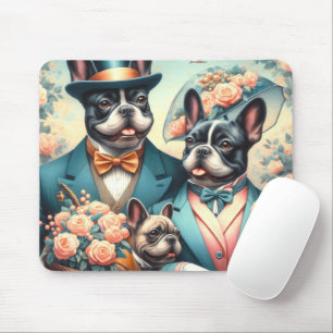 Tapis De Souris Drôle Vintage de la peinture de Bulldog