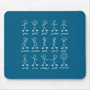 Tapis De Souris Drôles de figures bâtonnets de graphique de maths