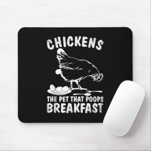 Tapis De Souris Drôles de poules Poussière de compagnie Petit déje