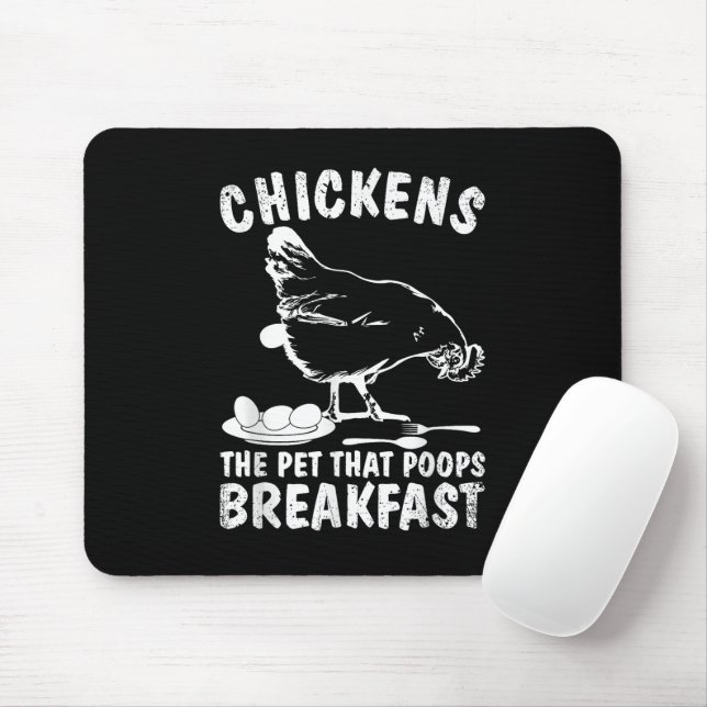 Tapis De Souris Drôles de poules Poussière de compagnie Petit déje (Avec souris)